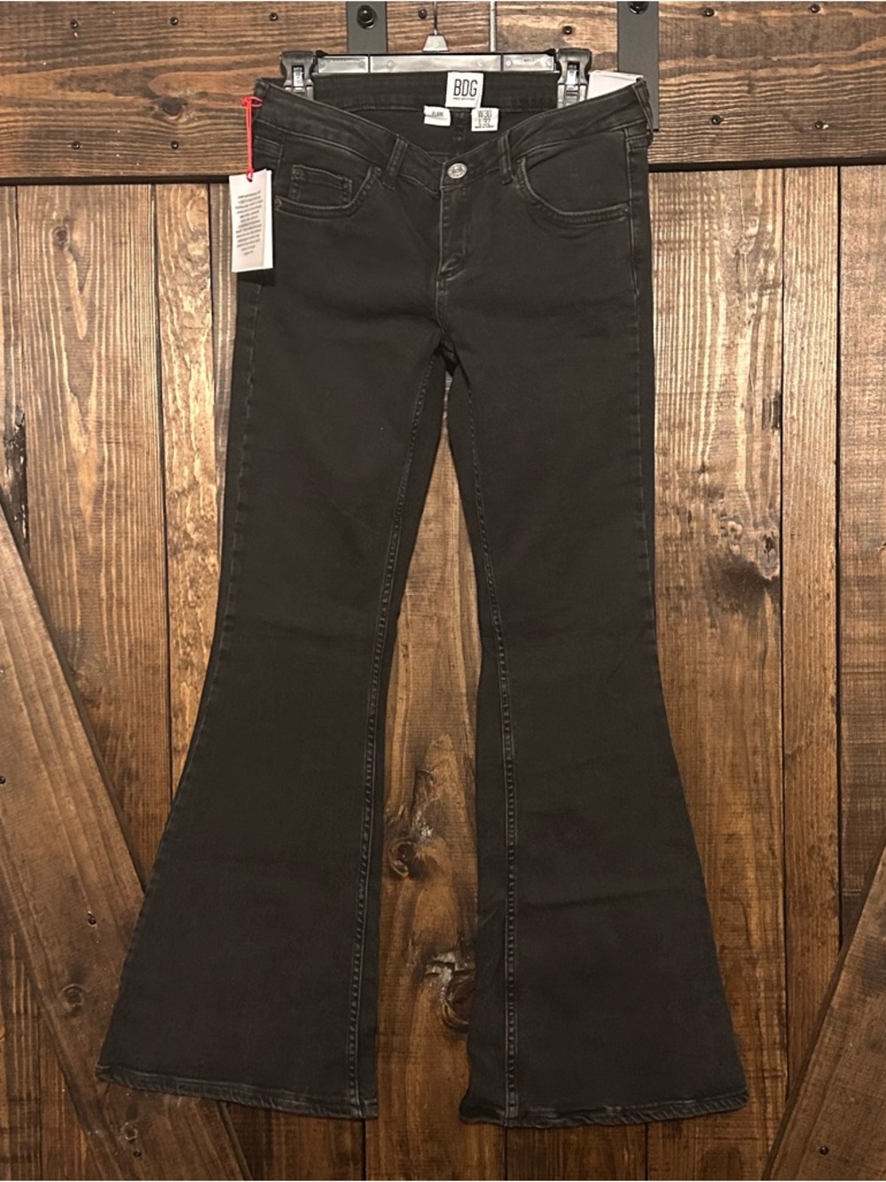 BDG Black Flare Jeans with Subtle Fade